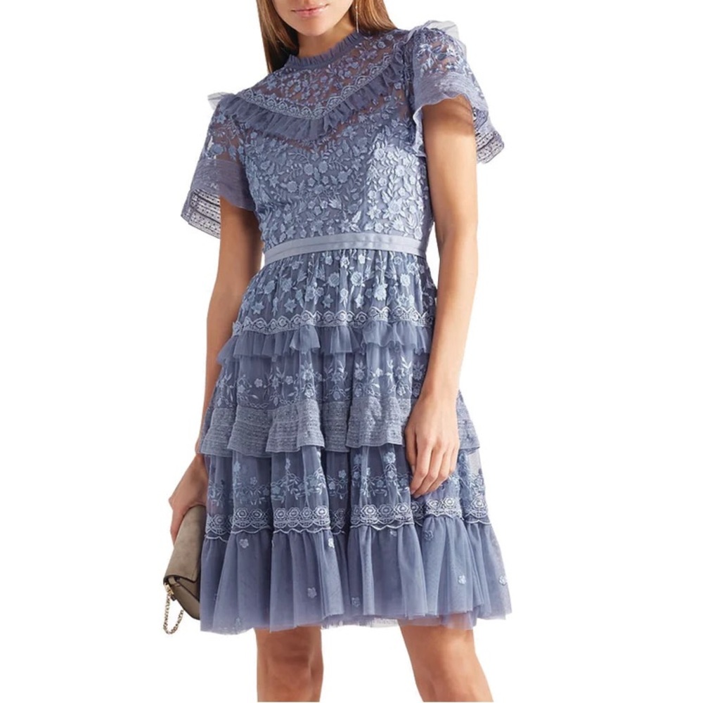 Needle & Thread Iris‎ Mini Dress In Lavender, Size 4